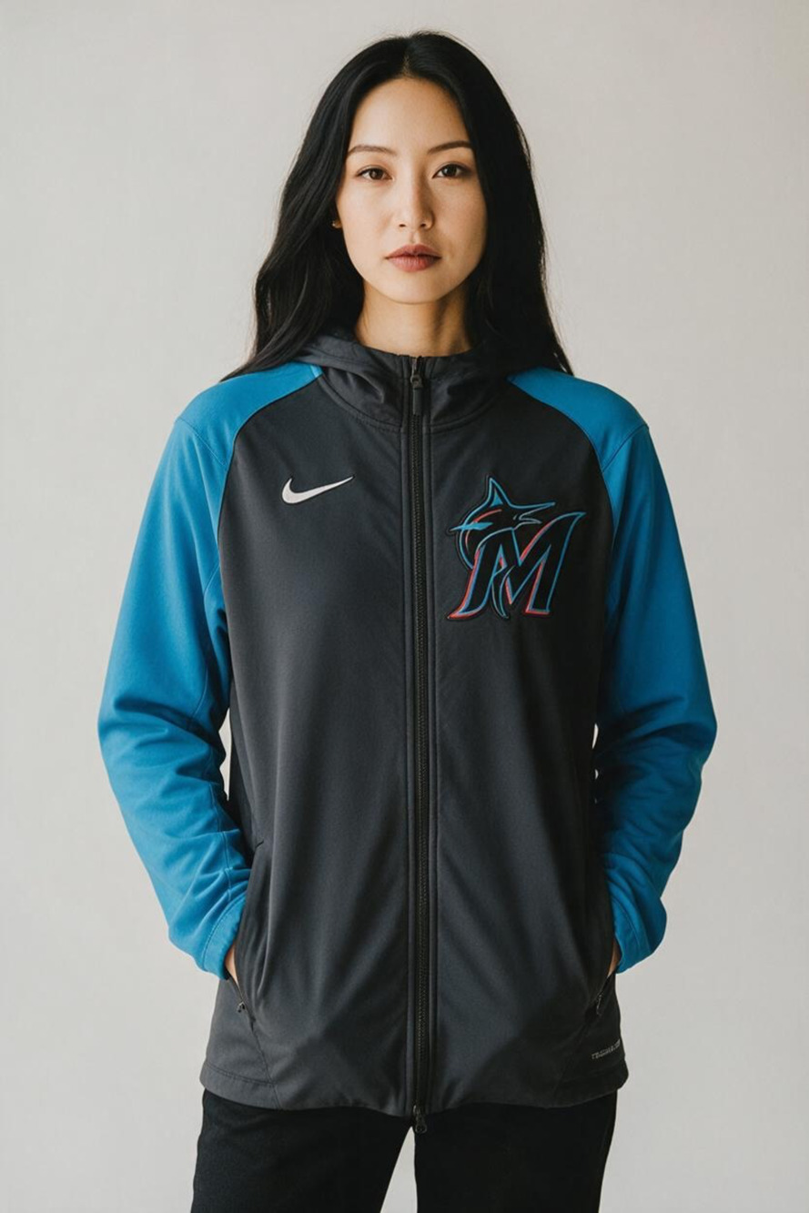 Nike Miami Marlins Therma-FIT Full-Zip Hoodie Size M